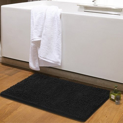 Alfombra De Baño Antideslizante De 24x39 Negro - Danielle's Store