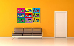 Moto Vesparama Mural De Pared - comprar online