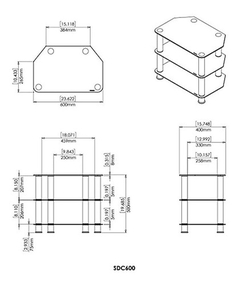 Mueble Para Tv De Metal Y Cristal Plateado 32.0in, 3 Niveles - Danielle's Store