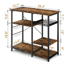 Estantería De Cocina Para Panadería, 3 Niveles, Marrón, Odk