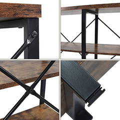 Mesa Auxiliar Multiusos De Madera Y Metal Color Marrón-negro - Danielle's Store