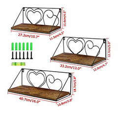 Estantería Flotante De Metal-madera Color Marrón/3 Unidades. - comprar online