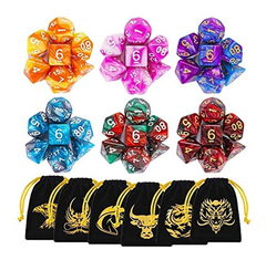 Dnd Dice, 42 Piezas Dungeons Y Dragons Dice Con Gold