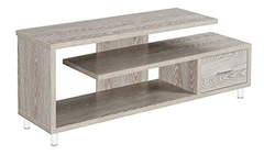 Mueble Para Tv Con Estantes De Madera Color Gris.