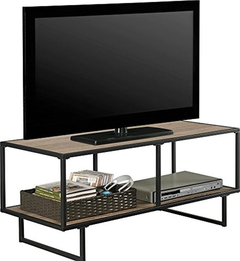 Mueble Para Tv Con Armazón De Metal Negro Y Madera Gris - comprar online