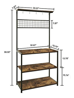 Usikey Estante De Cocina Con 5 Ganchos, Soporte Industrial P