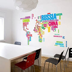 Ferris Store Inglés Palabras Mapa Del Mundo Arte De La Pared - tienda online