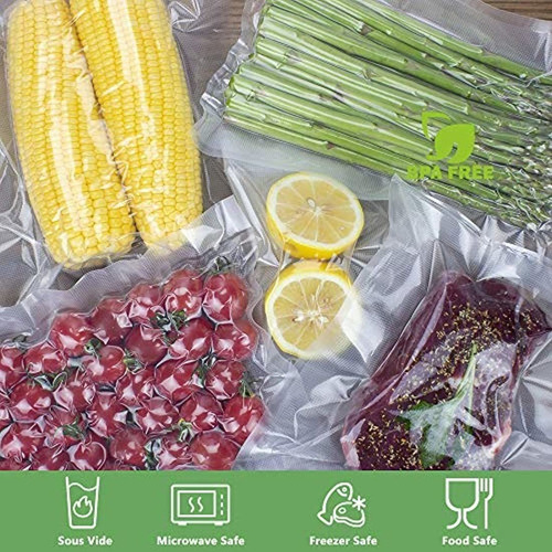 WishDirect Rollos de bolsas selladoras al vacío compatibles con FoodSaver,  paquete de 4 rollos de sellado al vacío de 11 pulgadas x 25 pies que se