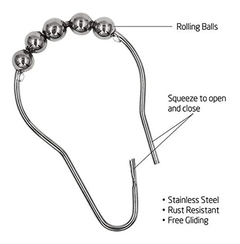 Ganchos De Cortina De Ducha Qulable, De Acero Inoxidable en internet