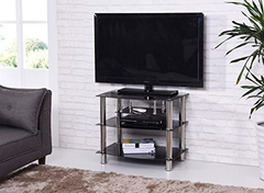 Mueble Para Tv De Metal Y Vidrio, Negro-gris/ 3 Niveles - comprar online