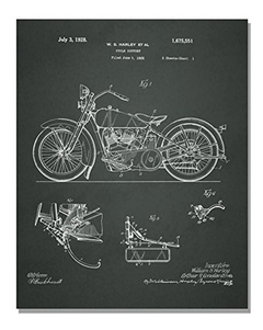 Harley Davidson Patent Art Prints - Juego De Seis Fotos en internet