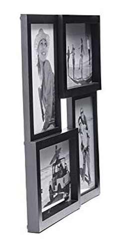 Malden International Designs porta retratos collage, 12 opciones, 12-4x6,  negro