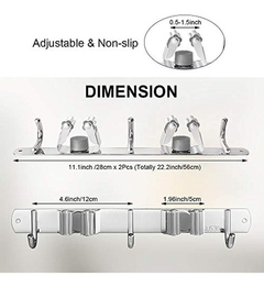 Soporte Para Escoba Y Fregona, Organizador De Pared Gris - comprar online