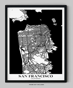 Arte De La Pared Del Mapa De La Ciudad De San Francisco