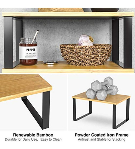 Nex Organizador De Estantes Y Gabinetes De Cocina De Bambú