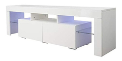 Mueble Para Tv Con 2 Cajones Y Estantes De Madera Blanco. - comprar online