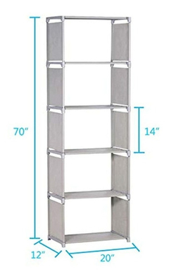 Estantería Moderno De Metal Color Gris, 6 Niveles en internet
