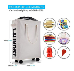 Ihomagic Laundry Basket On Wheels, Laundry Hamper With Exten - comprar online