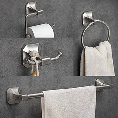 Juego De Accesorios Para Baño (4 Piezas, Acero Inoxidable)