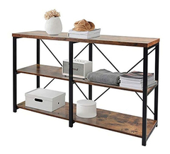 Mesa Auxiliar Multiusos De Madera Y Metal Color Marrón-negro - comprar online