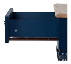 Mesa De Noche De Madera Azul Marino-marrón, 2 Niveles - comprar online