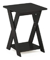 Mesa Auxiliar De Madera Color Negro, 2 Niveles