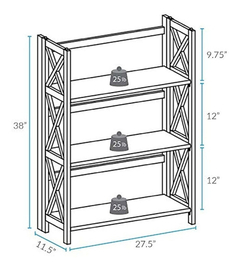 Estantería Plegable De Madera Color Marrón De 3 Niveles. - tienda online