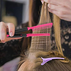 1 Peine Alisador De Pelo Con 4 Pinzas De Pelo (rosa) en internet