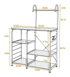 Estantería De Madera Y Metal Multifuncional. Dlandhome - comprar online