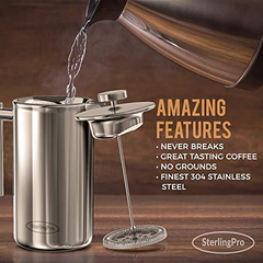 Sterlingpro - Prensa De Café Francesa De Acero Inoxidable - Danielle's Store