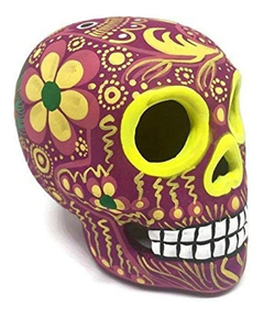 Cerámica Pintada A Mano, De Calavera Del Dia De Los Muertos - comprar online