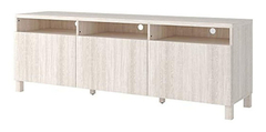 Mueble Para Tv Con Estantes Y Armarios.madera Color Blanco. - Danielle's Store