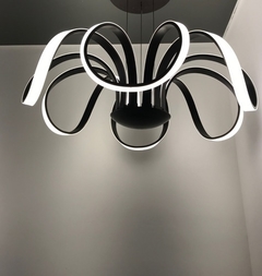 Lustre Pendente Led 72w Projeto Europa Design Flor Cor Preto Acrilico De Japao Moderno Branco frio - comprar online