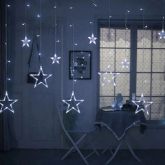 Cascata Estrelas Natal 138 Leds 2,5m 8 Funções Frio 220v - loja online