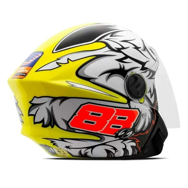 Capacete New Three Moto Taxi Tam.56 Amarelo Moto Taxi