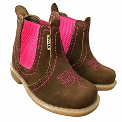 Botina Infantil F1000 Nobuck Terra/Rosa 1004.R