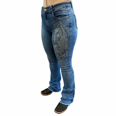 Calça Feminina Minuty Flare Cos Médio Brilho Horse 221249 - comprar online