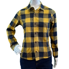 Camisete Feminia By For Men ML Flanelada Xadrez Mostarda/Marinho 4010.02