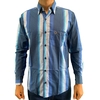 Camisa Masculina Terra De Peão ML Listrada Tons Azul 40011.051.2