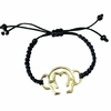 Pulseira EL Macramê Preto/Dourado Mangalarga Marchador PL25