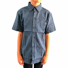 Camisa Infantil Laço Forte MC Xadrez Azul 171013.34