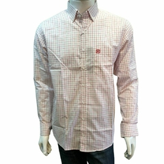 Camisa Masculina TXC ML Custom Xadrez Branco/Vermelho 2728L.2