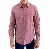 Camisa Masculina MX72 Fit ML Xadrez Marsala/Branco 22029.3