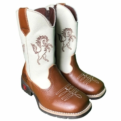 Bota Texana Infantil Marcial Conhaque/Gelo 2704