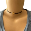 Choker EL Miçanga Preto Cacto Dourado CH114.2