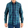 Camisa Masculina MX72 Fit ML Xadrez Azul/Verde 19035.5