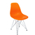 Conjunto 4 Cadeiras Eames Pp Laranja Eiffel Cromada - La Mobilia