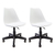 Conjunto 2 Cadeiras Saarinen Pp Branca Office Base Preto