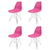 Conjunto 4 Cadeiras Eames Pp Rosa Chiclete Eiffel Cromada