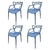 Conjunto 4 Cadeiras Allegra Azul Zimbro em Polipropileno